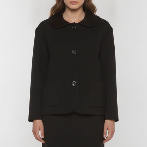 Crepe Satin Trim Peter Pan Collar Varta Jacket L - Maje - Modalova