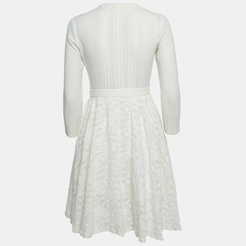 Stretch Knit Round Neck Button Front Dress S - Maje - Modalova