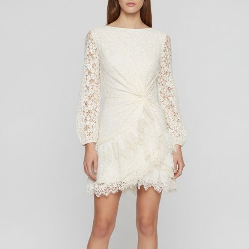 Lace Open Back Draped Mini Dress S - Maje - Modalova