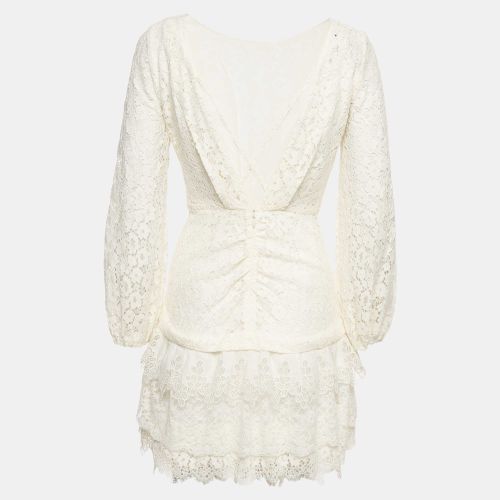 Lace Open Back Draped Mini Dress S - Maje - Modalova