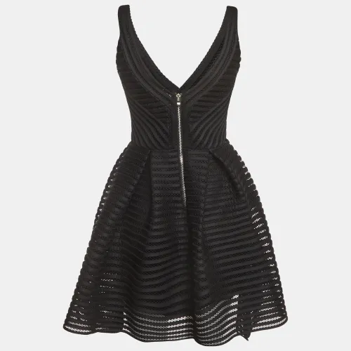 Striped Mesh Flared Rayure Mini Dress M - Maje - Modalova