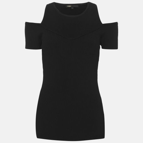 Maje Black Jersey Top S - Maje - Modalova