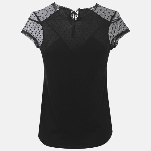 Mesh and Jersey Embroidered Tops S - Maje - Modalova