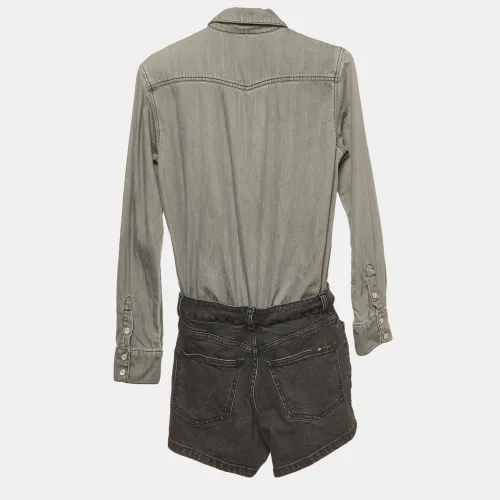 Denim Trompe-l'oeil Button-Up Jumpsuit XS - Maje - Modalova