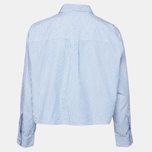 Blue/ Cotton Button Front Crop Top M - Maje - Modalova
