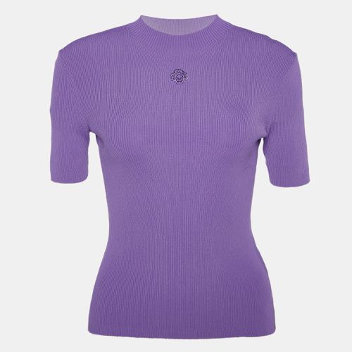 Maje Purple Knit Mock Neck Top S - Maje - Modalova