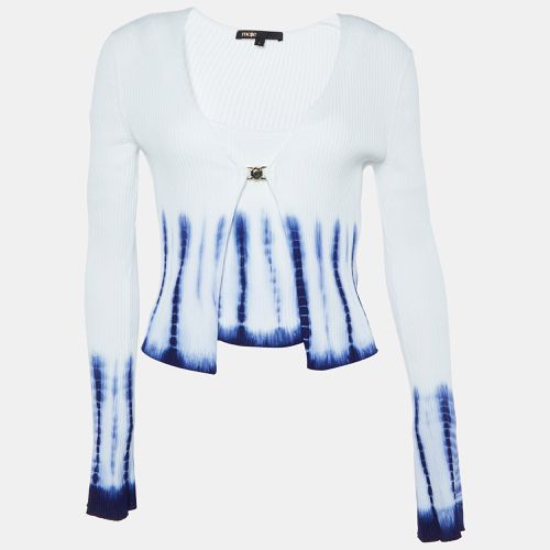 Maje White/Blue Tie-Dyed Rib Knit Tank Top & Cardigan Set S - Maje - Modalova