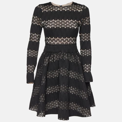 Maje Black Knit & Lace Relane Fit & Flare Dress S - Maje - Modalova