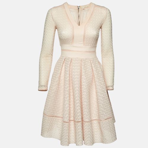 Maje Light Peach Lace Rossignol Pleated Mini Dress M - Maje - Modalova