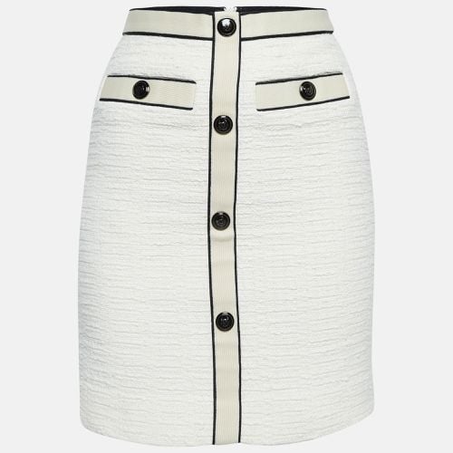 Maje Off- White Joppy Decorative-Button Tweed Mini Skirt XS - Maje - Modalova