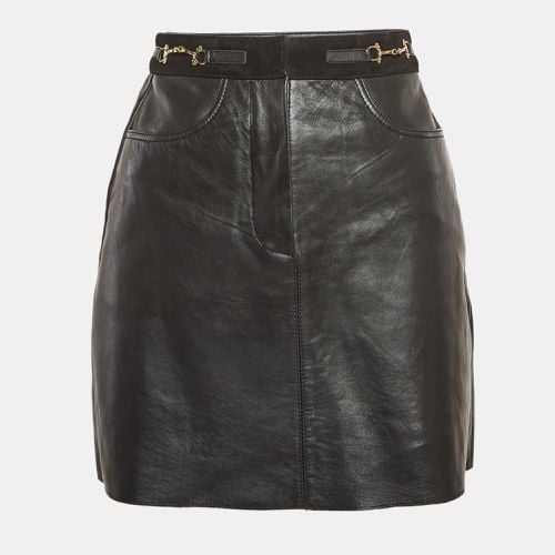 Jelfie Leather Horsebit Detail Mini Skirt S - Maje - Modalova