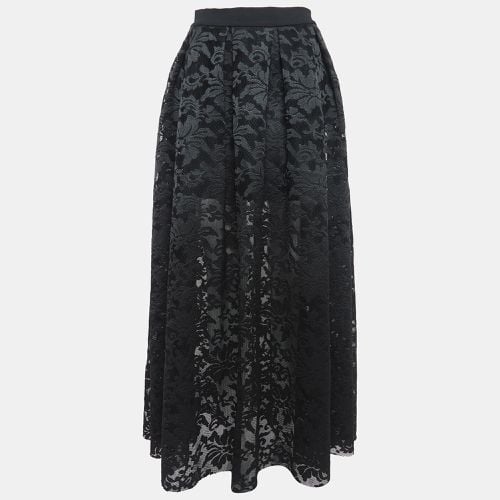 Maje Black Floral Mesh Maxi Skirt L - Maje - Modalova