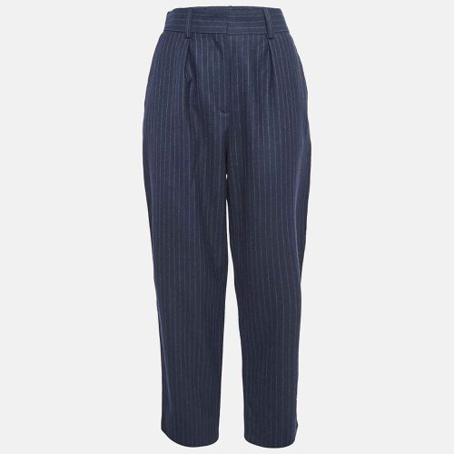 Maje Blue Pinstriped Wool Formal Trousers M - Maje - Modalova