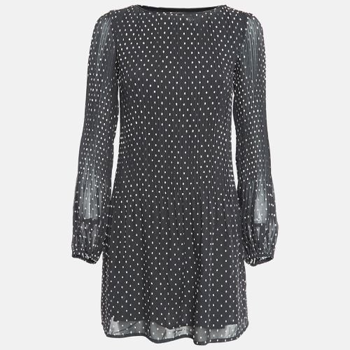 Maje Black Polka Dot Chiffon Rockito Pleated Mini Dress S - Maje - Modalova