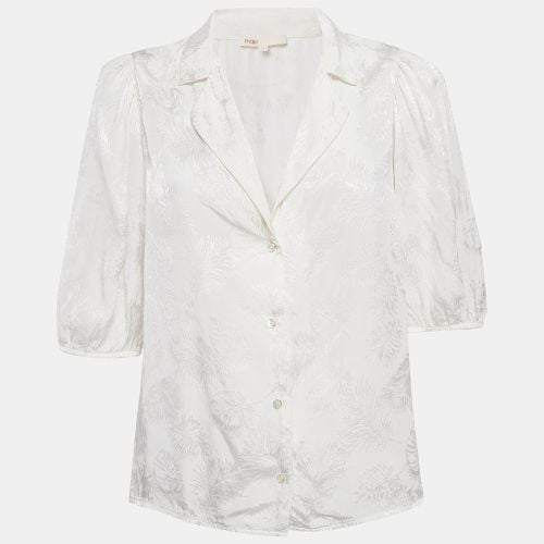 Ecru Jungle Jacquard Satin Shirt M - Maje - Modalova