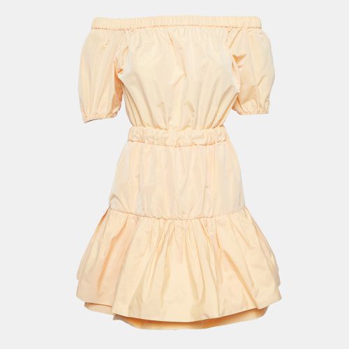 Maje Orange Crepe Tiered Mini Dress M - Maje - Modalova