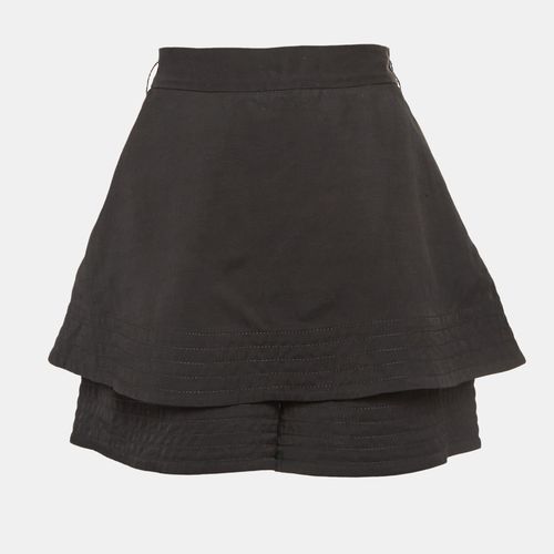 Maje Black Linen Blend Skort L - Maje - Modalova