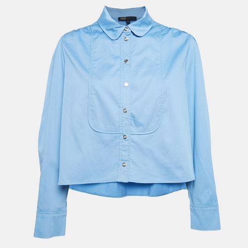 Maje Blue Cotton Pleated Crop Shirt L - Maje - Modalova