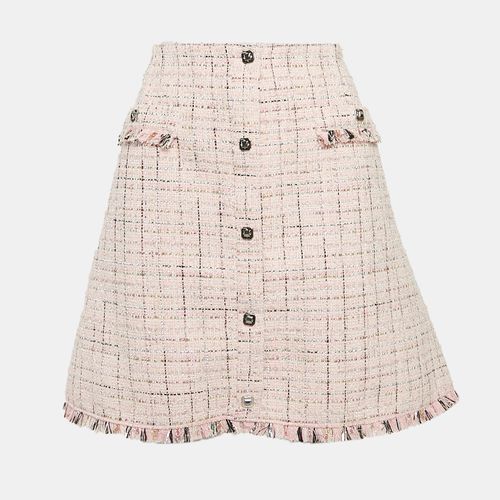 Lurex Tweed Fringed Hem Knee-Length Skirt XL - Maje - Modalova