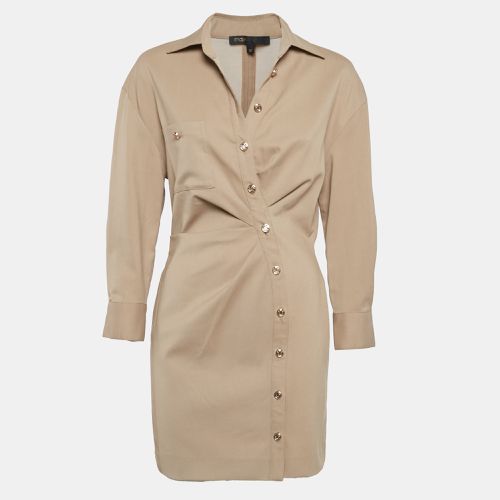 Wool Ruched Mini Shirt Dress S - Maje - Modalova