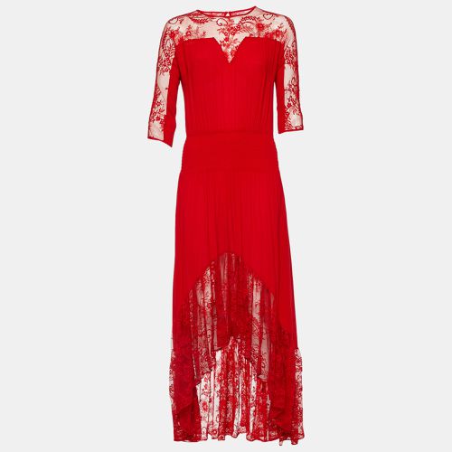 Rouge Crepe & Lace Ritema Midi Dress M - Maje - Modalova