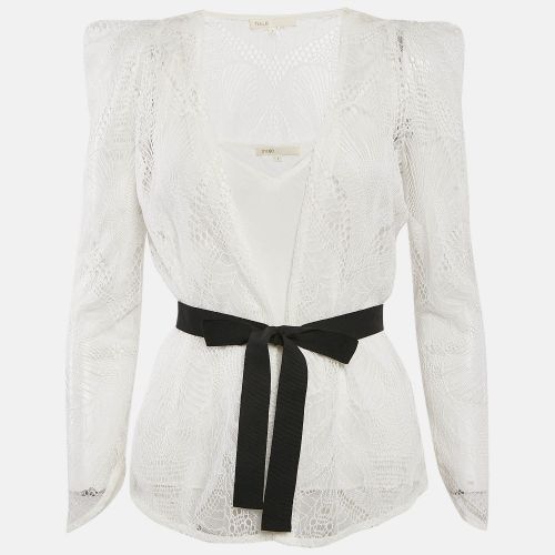 Maje White Lace Wrap-Up Top S - Maje - Modalova