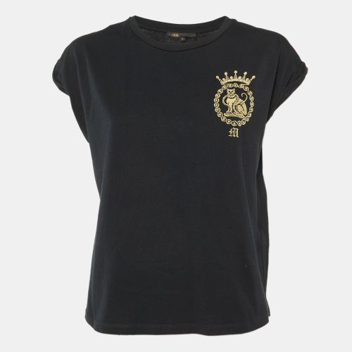 Maje Black Cotton Embroidered Torino Crew Neck T-Shirt L - Maje - Modalova
