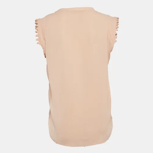 Maje Pink Crepe Sleeveless Top M - Maje - Modalova
