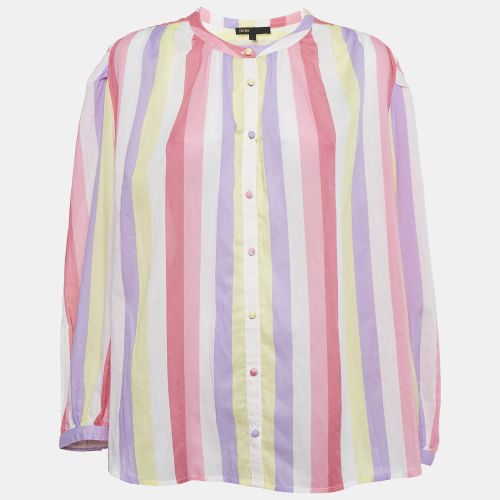 Maje Multicolor Candy Stripe Crepe Oversized Blouse M - Maje - Modalova