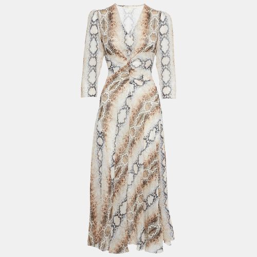 Maje Multicolor Snake Print Crepe V-Neck Repena Imprime Long Dress M - Maje - Modalova