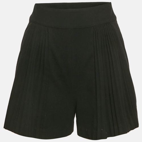 Maje Black Wool Blend Pleated Shorts S - Maje - Modalova