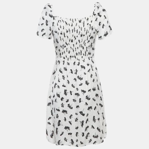 Patterned Crepe Printed Smocked Mini Dress S - Maje - Modalova