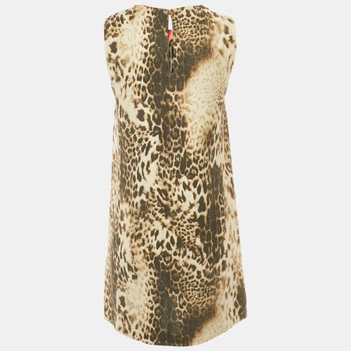 Leopard Pattern Linen Blend Shift Dress S - Maje - Modalova