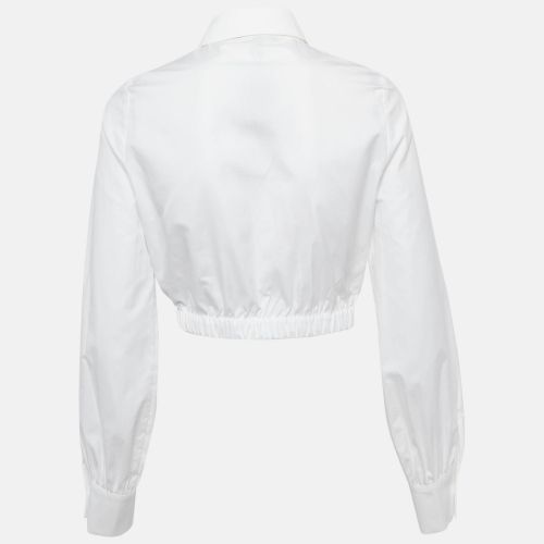 Cotton Button Front Crop Shirt S - Maje - Modalova