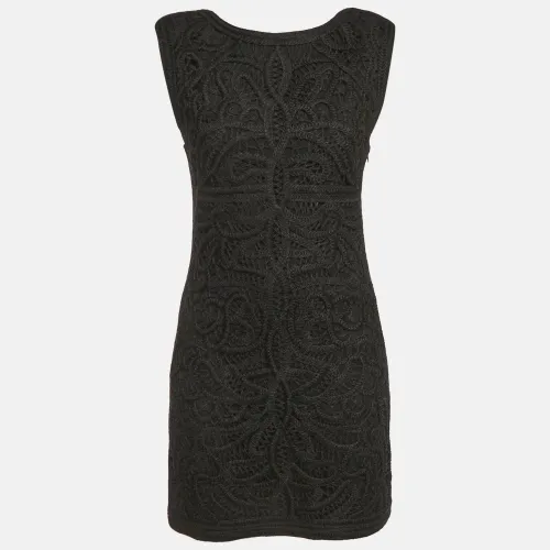 Maje Black Crochet Lace Sleeveless Mini Dress S - Maje - Modalova