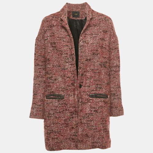 Maje Red Tweed Mid-Length Gordan Coat S - Maje - Modalova