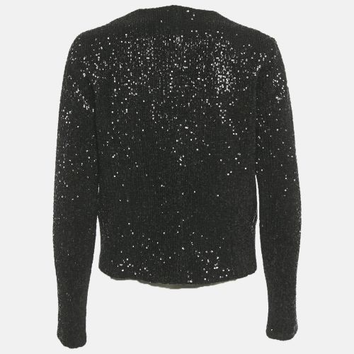 Maje Black Sequin Cropped Jacket S - Maje - Modalova