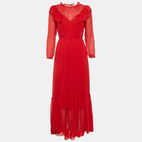 Chiffon Ruffle Maxi Dress S - Maje - Modalova