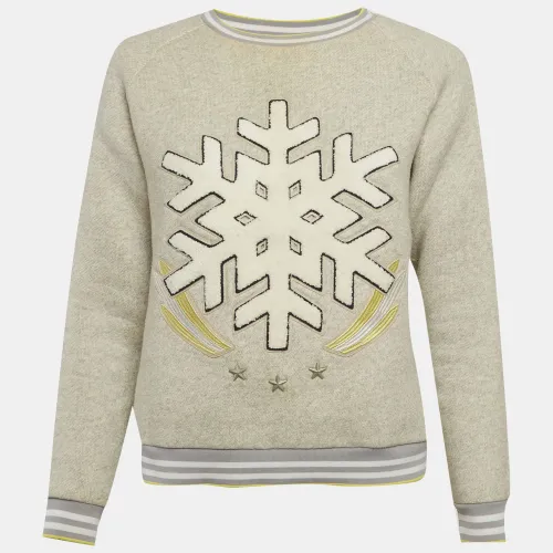 Snowflake Applique Cotton Sweatshirt S - Maje - Modalova