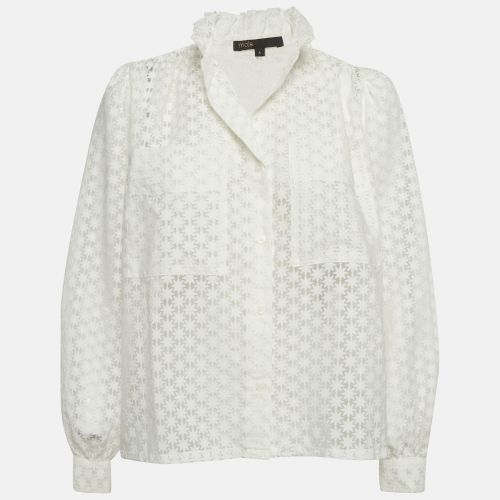 Floral Pattern Chiffon Sheer Shirt S - Maje - Modalova