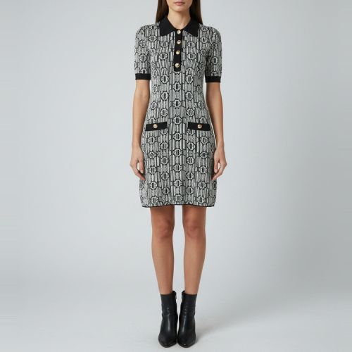 Black/ Risola Pattern Knit Mini Dress S - Maje - Modalova