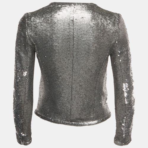 Mesh Sequin Long Sleeve Blazer S - Maje - Modalova