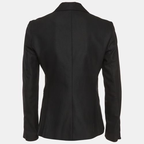 Wool Blend and Leather Trim Single Breasted Ritz Blazer S - Maje - Modalova