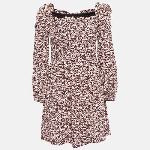 Maje Black/Pink Floral Print Crepe Ranael Mini Dress M - Maje - Modalova