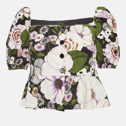 Maje Multicolor Floral Print Cotton Buttoned Blouse M - Maje - Modalova