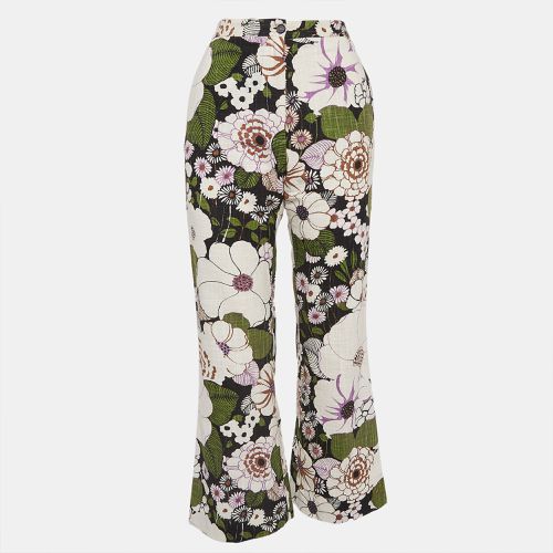 Maje Multicolor Floral Print Cotton Flared Trousers S - Maje - Modalova