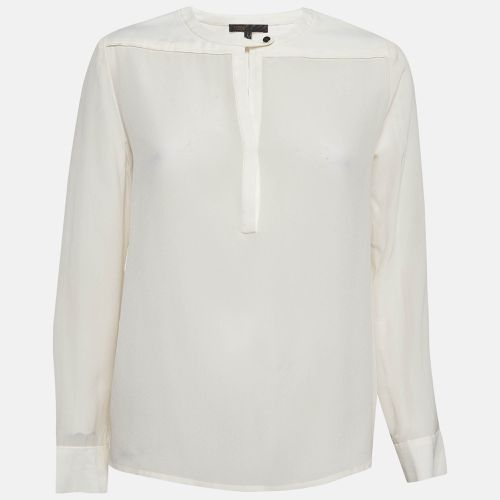 Maje Cream Silk Long Sleeve Blouse S - Maje - Modalova