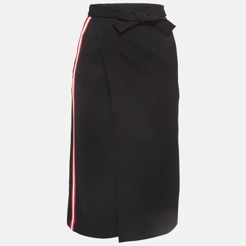 Maje Black Side Stripe Crepe Pencil Wrap Skirt S - Maje - Modalova