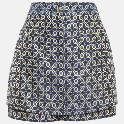 Maje Blue/Gold Patterned Jacquard Skorts L - Maje - Modalova