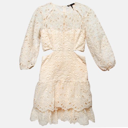 Eyelet Embroidered Cut-Out Mini Dress S - Maje - Modalova